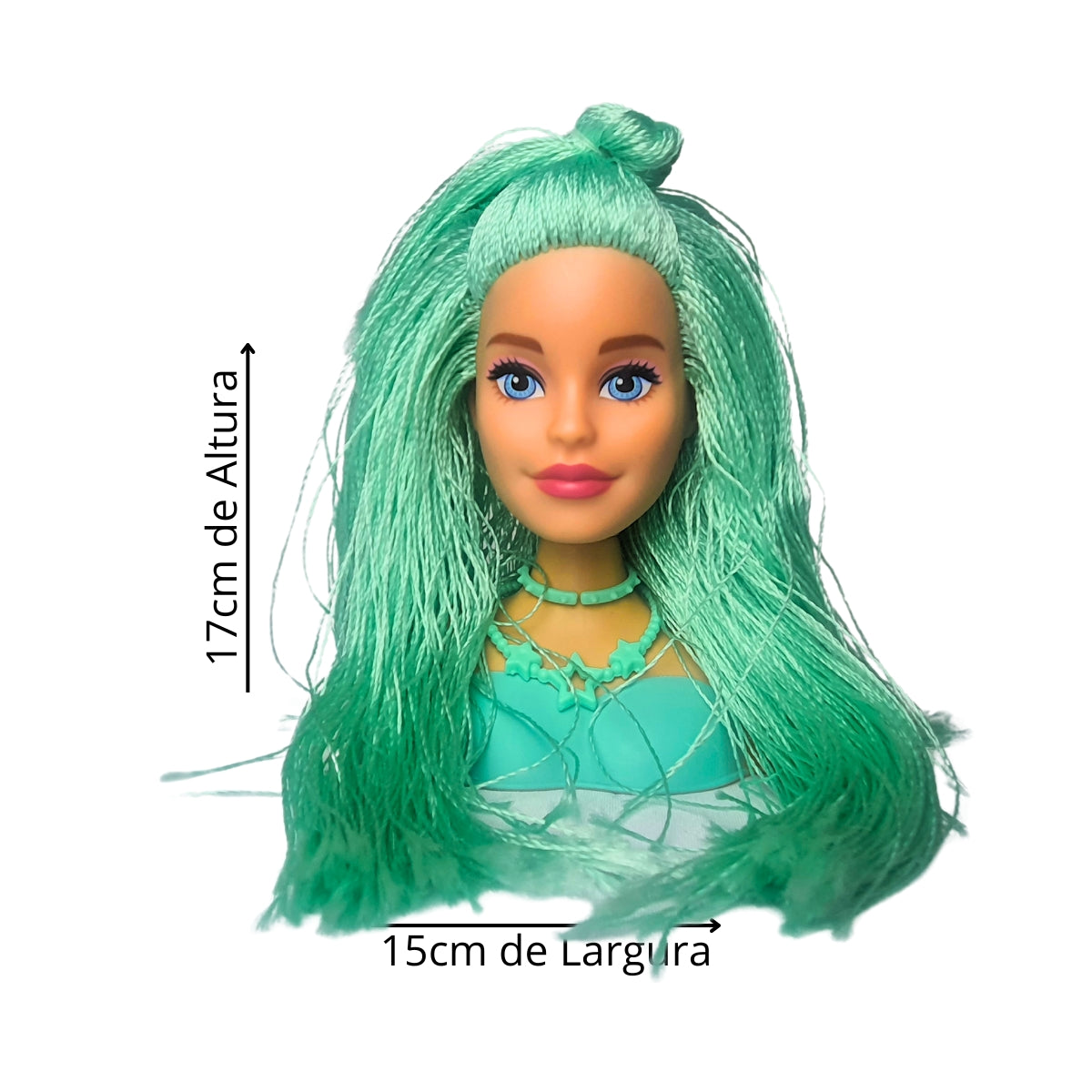 Boneca Barbie Mini Styling Head - Special Hair Cor Verde Boneca Barbie Mini Styling Head - Special Hair Cor Verde